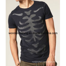 Mode New Design impression coton d&#39;été col rond hommes T-shirt